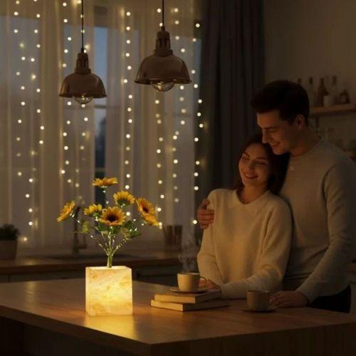 Sarı Saksılı Led Yapay Çiçek