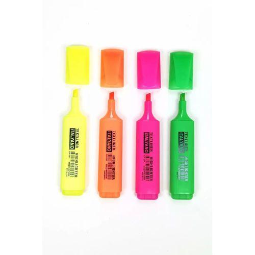4'lü Neon Renk İtalyano Fosforlu Kalem Ergonomik Tasarım Kolay Kullanım Fosforlu İşaret Kalemi