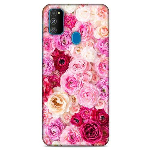 Lopard Samsung Galaxy M30s Uyumlu Kılıf Bahar (47) Crystal Flex Kılıf Güller