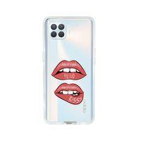Oppo Reno 4 Lite Hello Kiss Desenli Premium Şeffaf Silikon Kılıf