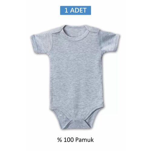 Gri Yarım Kol Body Zıbın 2-7 YAŞ Çocuklar İçin (1 ADET) Alttan Çıtçıtlı Özel Gereksinimli