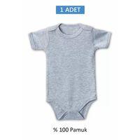Gri Yarım Kol Body Zıbın 2-7 YAŞ Çocuklar İçin (1 ADET) Alttan Çıtçıtlı Özel Gereksinimli