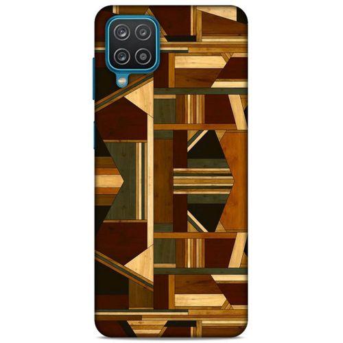 Lopard Samsung Galaxy A12 Uyumlu Kılıf Wood'X (42) Rugged Armor Kılıf Desenli