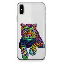 Apple iPhone X Kılıf Kaplan Colorful Arka Kapak Koruma Desenli Full Koruyucu