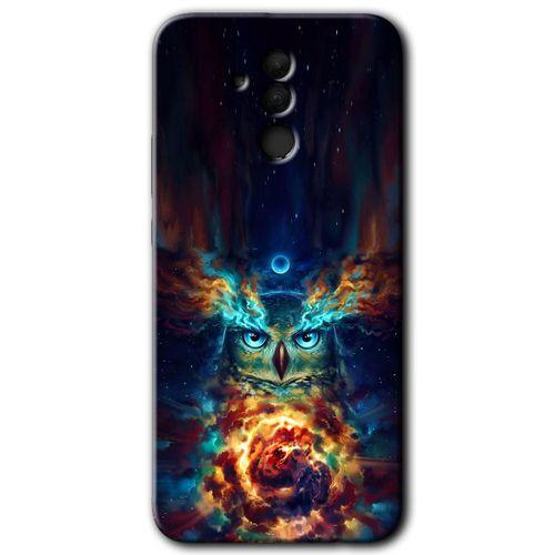 Huawei Mate 20 Lite Kılıf HD Desen Baskılı Arka Kapak + Temperli Cam - Ballı Baykuş