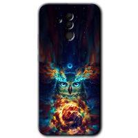 Huawei Mate 20 Lite Kılıf HD Desen Baskılı Arka Kapak + Temperli Cam - Ballı Baykuş