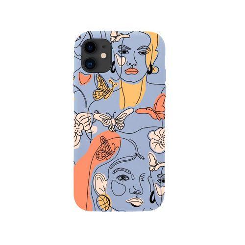 iPhone 11 Line Style Premium Lila Lansman Silikonlu Kılıf