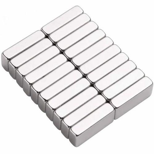 10 Adet 20x10x5 Mm Neodyum Magnet N35 Güçlü Mıknatıs Köşeli Ve Dayanıklı Nikel Kaplama
