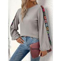 Kadın Uzun Kollu Kayık Yaka şardonlu Kaşkorse Bluz