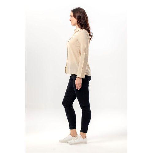 Uzun Kol Vual Avşar Yazlık Gömlek Vizon Vzn