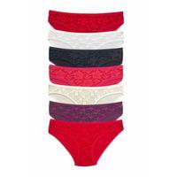 7 Adet Önü Dantelli Transparan Kadın Slip Külot S1