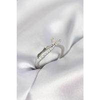 Gümüş Renk Kuyruklu Kelebek Model İncili Kadın Yüzük