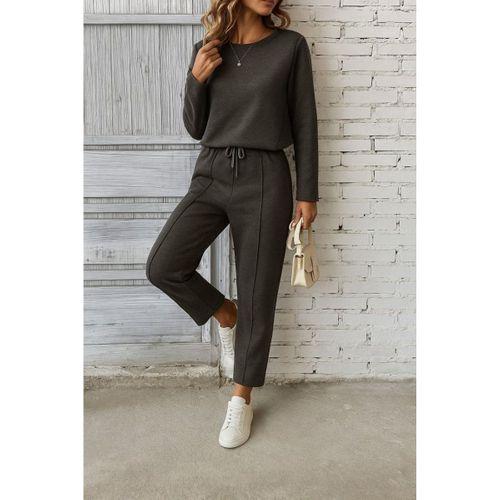 Kadın Uzun Kollu Yanları Nervurlu Viskon Iki Iplik Ve Pantolon Ikili Takım