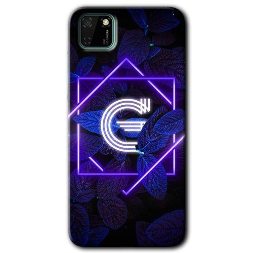 Potkal Hediye Fabrikası Huawei Y5P HD Baskılı Kılıf + 9D Tam Ekran Koruyucu - Dark Neon Yaprak G Harfi