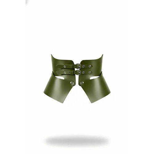 Haki Deri Geniş Kadın Kemeri, Korse Deri Kemer - APFT611