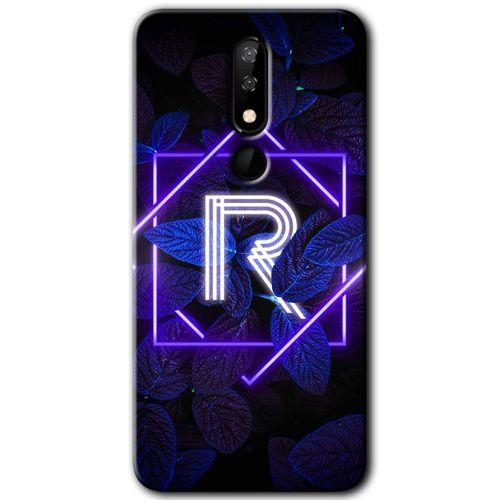 Casper Via P3 Kılıf HD Desen Baskılı Arka Kapak - Dark Neon Yaprak R Harfi