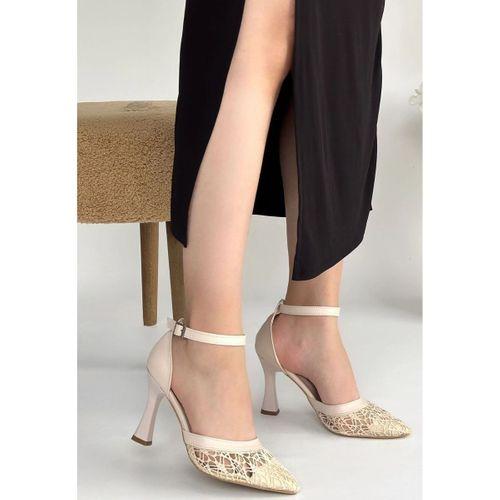 Hejja Bej Cilt Tül Detaylı Topuklu Ayakkabı