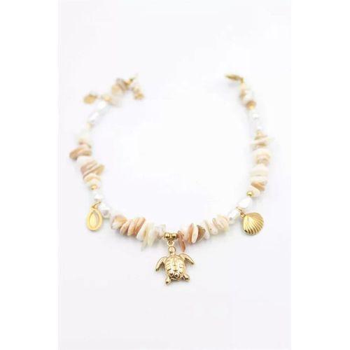 Doğal Taş Halhal - Altın