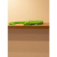 Hareketli Yeşil Ejderha Figür Uzun Gövdeli Koleksiyonluk Tasarım