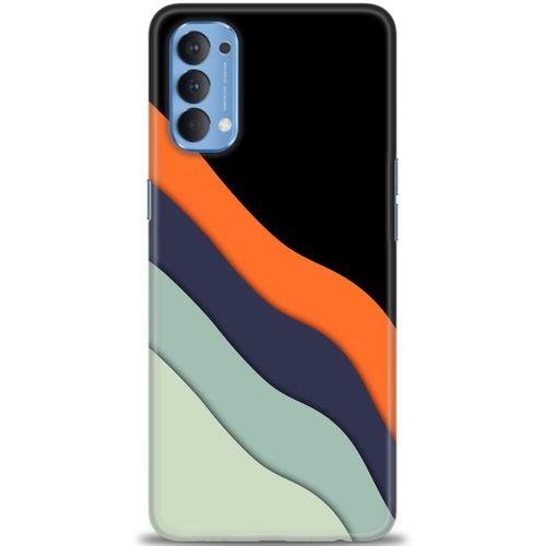 Oppo Reno 4 Kılıf HD Baskılı Kılıf - Siyah + Tam Ekran Koruyucu