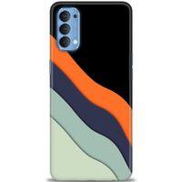 Oppo Reno 4 Kılıf HD Baskılı Kılıf - Siyah + Tam Ekran Koruyucu