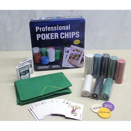 Metal Kutulu 400 Chip Ve 2 Adet İskambil  Kağit Setine Sahip Poker Oyunu Alk3538