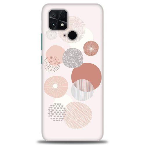 Xiaomi Poco C40 Kılıf HD Baskılı Kılıf - Pembe Daireler + Tam Ekran Koruyucu