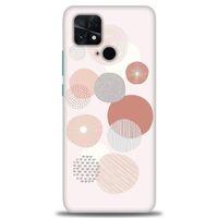 Xiaomi Poco C40 Kılıf HD Baskılı Kılıf - Pembe Daireler + Tam Ekran Koruyucu