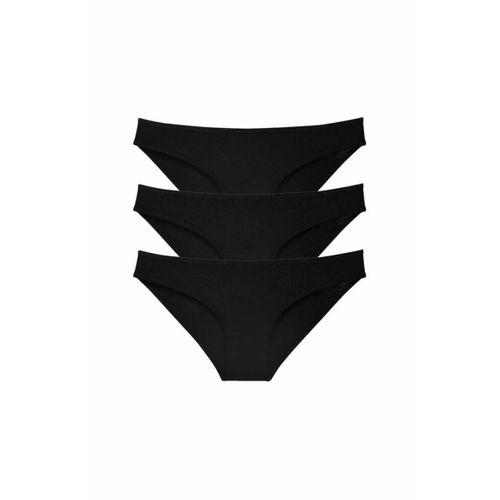 3 adet Süper Eko Set Likralı Kadın Slip Külot Siyah