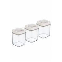 Vakumlu Erzak Kavanozu Kare 3lü Set Royaleks-OKY-234