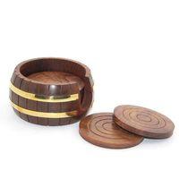 Pirinç Yuvarlak Ahşap Bardak Altı