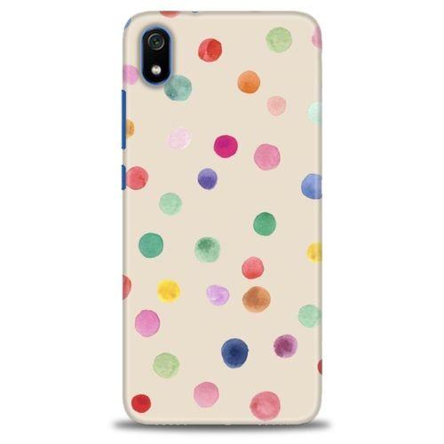 Xiaomi Redmi 7A Kılıf HD Baskılı Kılıf - Renkli Puantiye + Tam Ekran Koruyucu