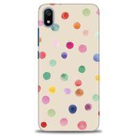 Xiaomi Redmi 7A Kılıf HD Baskılı Kılıf - Renkli Puantiye + Tam Ekran Koruyucu