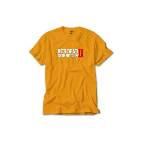 Red Dead Redemption Text Renkli Tişört Sarı Renkli