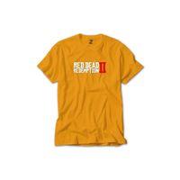 Red Dead Redemption Text Renkli Tişört Sarı Renkli
