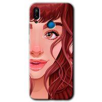 MRCİLETİSİM Huawei P20 Lite Kılıf HD Desen Baskılı Arka Kapak + Temperli Cam - Kızıl Kız