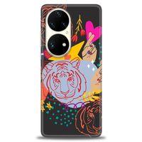 Huawei P50 Pro Kılıf HD Baskılı Kılıf - Kaplan + Tam Ekran Koruyucu