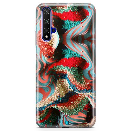 Honor View 20 Kılıf Kabartma İnciler Arka Kapak Koruma Desenli Full Koruyucu