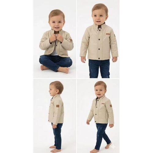 2/5 Yaş Deri Ceketli 3 Parça Çocuk Takımı