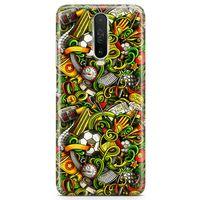 Xiaomi Redmi K30 Kılıf Futbolcu Doodle Arka Kapak Koruma Desenli Full Koruyucu