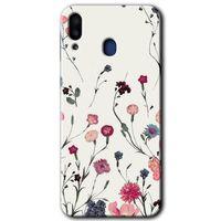 MRCİLETİSİM Samsung Galaxy M20 Kılıf HD Desen Baskılı Arka Kapak + Temperli Cam - Mat Çiçek