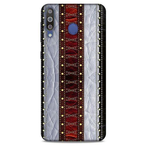 Samsung Galaxy M30 Kılıf Patchwork (11) Tam Koruma Siyah Gri