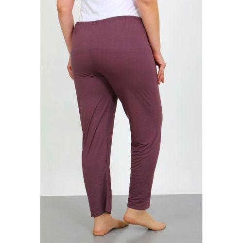 Kadın Büyük Beden Mürdüm Tek Alt Pijama