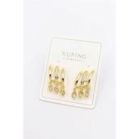 Taşlı Çoklu Görünümlü Küpe - Altın