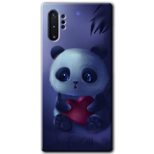 Samsung Galaxy Note 10 Plus Kılıf HD Desen Baskılı Arka Kapak + Temperli Cam - Bebek Panda