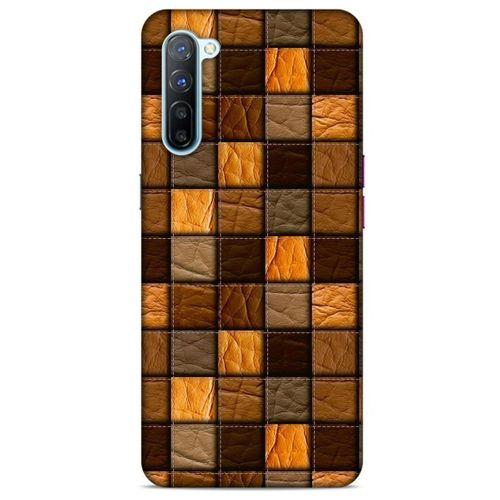 Oppo Reno 3 Kılıf Patchwork (32) Soft Silikon Kılıf Turuncu Kahve