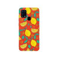 Samsung M30S Limon Desenli Premium Silikonlu Kırmızı Telefon Kılıfı