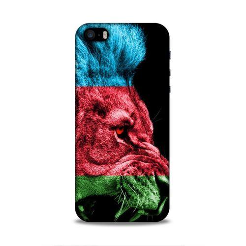 Apple iPhone SE Uyumlu Kılıf Azarbaijan (24) Darbe Emici Kılıf Bayrak Aslan