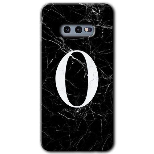 Galaxy S10e Kılıf HD Desen Baskılı Arka Kapak - Siyah Mermer Desenli O Harfi