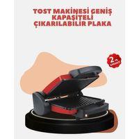 Kompakt Izgara Ve Tost Makinesi – Çıkarılabilir Plaka, Döküm Gövde